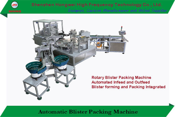 15KW Rotary Automatic Packing Machine 0.6MPa Easy Operation For Battery Blister