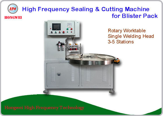 HF Welding Rotary Blister Packing Machine 27.12 MHz For Double Plastic Film Welding